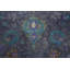 Tapis unique en laine noué à la main des années 1950 en bleu / mauve / gris