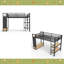 Structure de lit simple de taille mezzanine avec garde-robe, lit mezzanine en métal avec tablettes de rangement et panneau perforé
