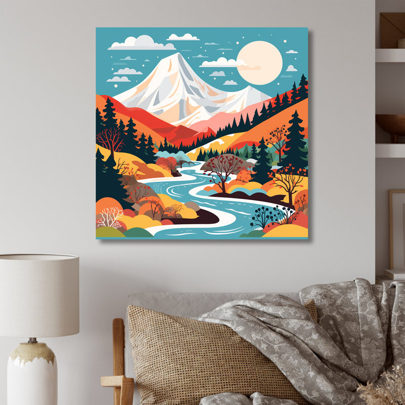 Lumineux Colorado Winter Peaks I - fruits, art mural, H 30 po x l 30 po x P 1,5 po, Toile tendue