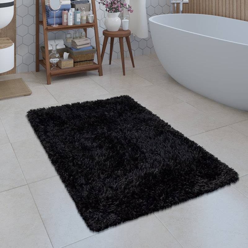 Juliette Non-Slip Bath Rug, 70 x 120cm, Black