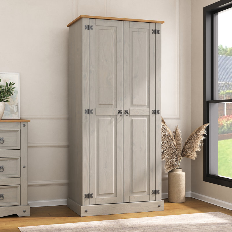 Hysley 2 Door Solid Wood Wardrobe