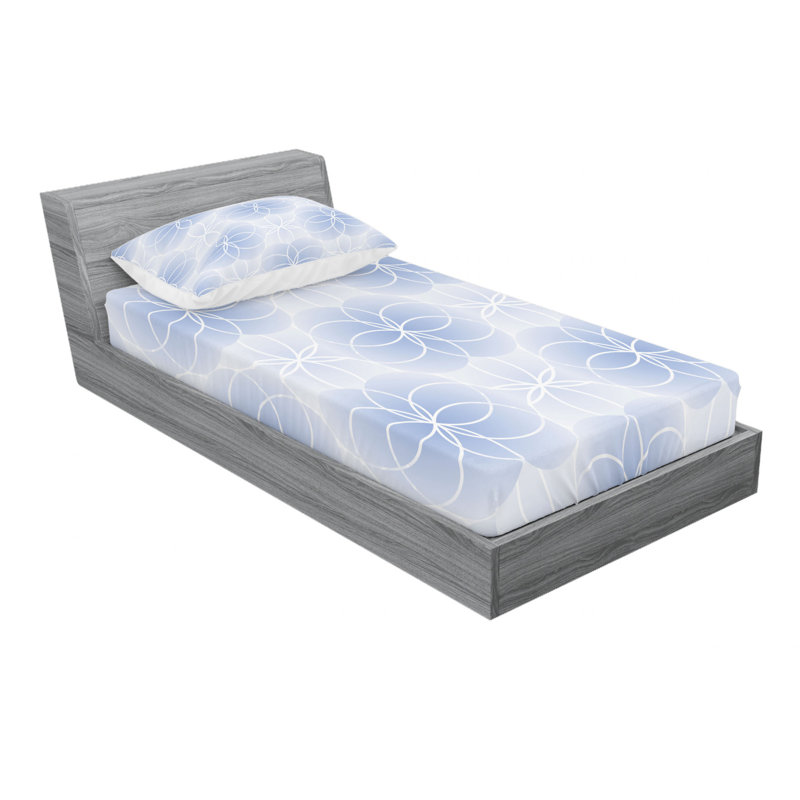 Microfiber Geometric Sheet Set, Twin Sheet Set with Fitted Sheet