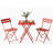 3 Piece Folding Patio Bistro Set, Patio Table & Chairs, No Assembly, Red-373440523
