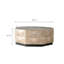 Table basse avec motif octogonal dimensionnel, ton de bois naturel, table centrale rustique de 38 pouces pour le salon