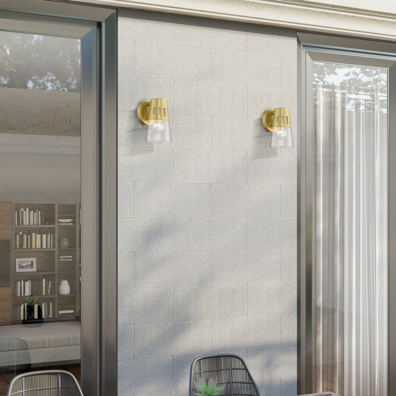 Applique murale en acier Margaretta, H 8 po x l 4,75 po x P 5,75 po, Doré clair