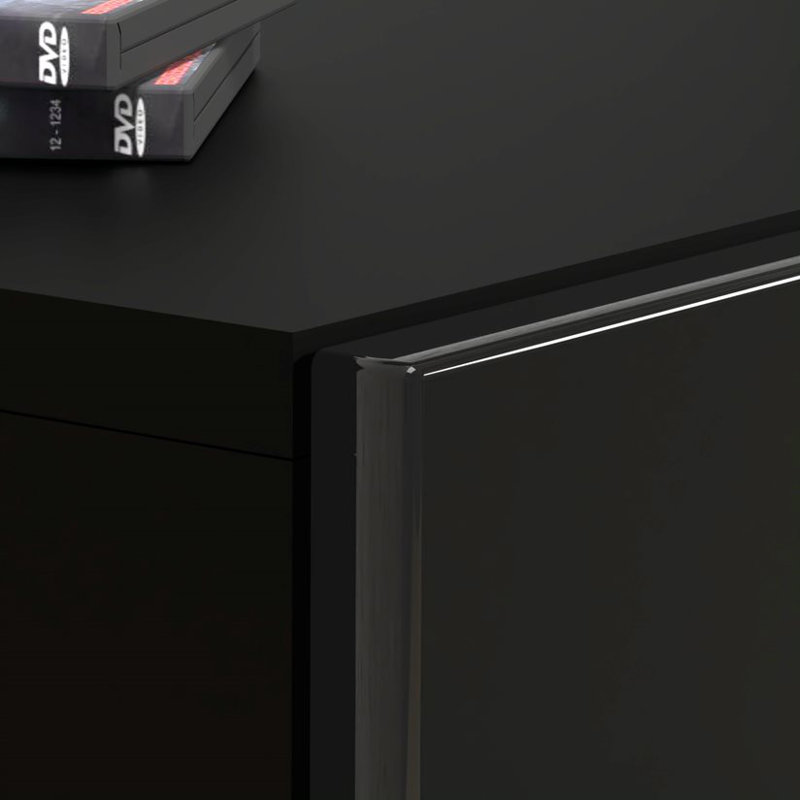 Homlando 70.87'' Black Matt and Gloss MDF Wall-Mounted TV Cabinet