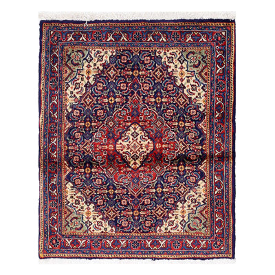Navy Blue fine Hand knotted sarouk rug 2'2"X 2'7'
