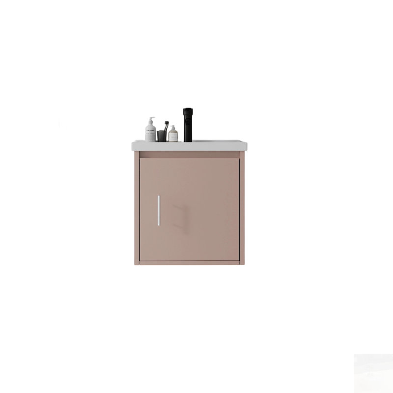 Meuble-lavabo flottant avec lavabo en céramique, porte à fermeture en douceur et contreplaqué durable, Rose, 20"