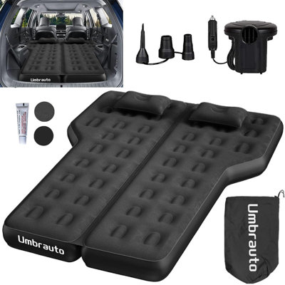 SUV Air Mattress for Trunk: Upgraded Car Camping Mattress with Flocked Surface and Extra Thick Bottom, Van Sleeping Bed for Back Seat with Pump, Nozzl by Alwyn Home