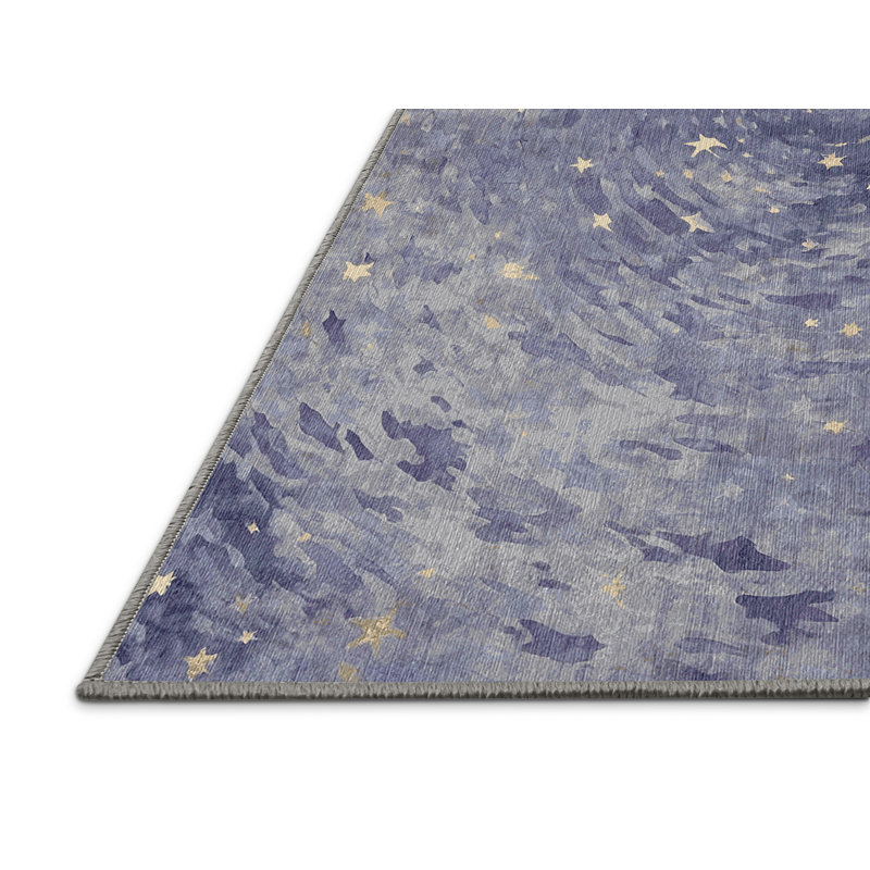 Machine Washable Gray Area Rug, Round 7'