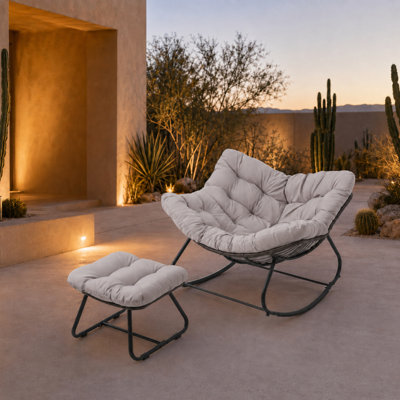 Chaise berçante d'extérieur Modern Rattan