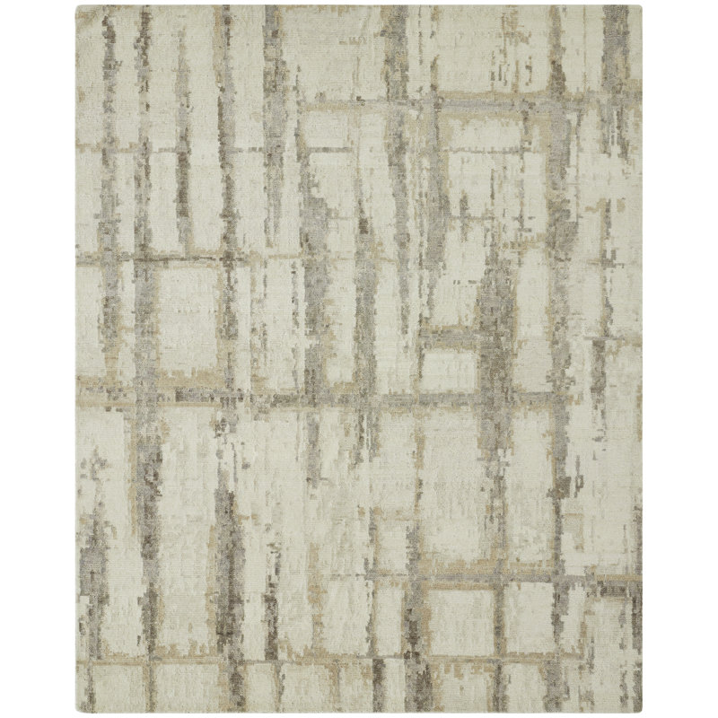 Tempo Gridline Mirage Hand-Knotted Wool Area Rug, Rectangle 9' x 12'