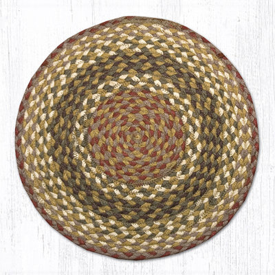  Olive/Burgundy/Gray Jute Chair Pad 15.5" H