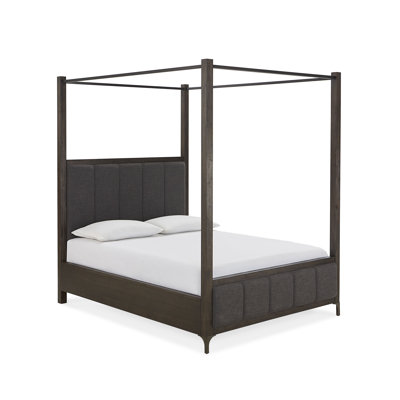 Lucerne Upholstered Canopy Bed In Vintage Coffee by Modus Furniture