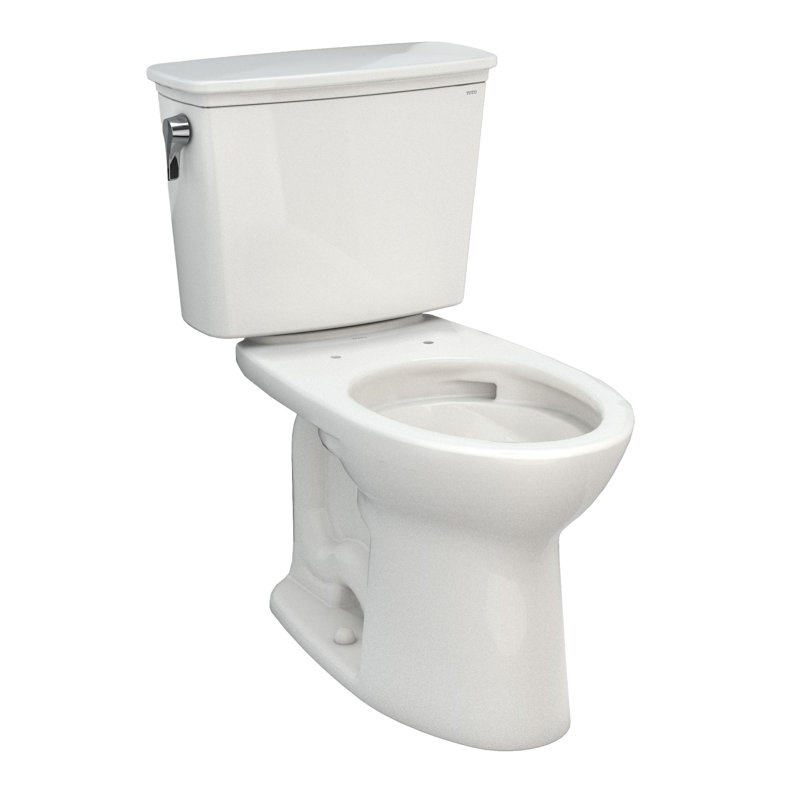 TOTO® Drake® Transitional Two-Piece Elongated 1.28 GPF Universal Height TORNADO FLUSH® Toilet with CEFIONTECT®, Colonial White