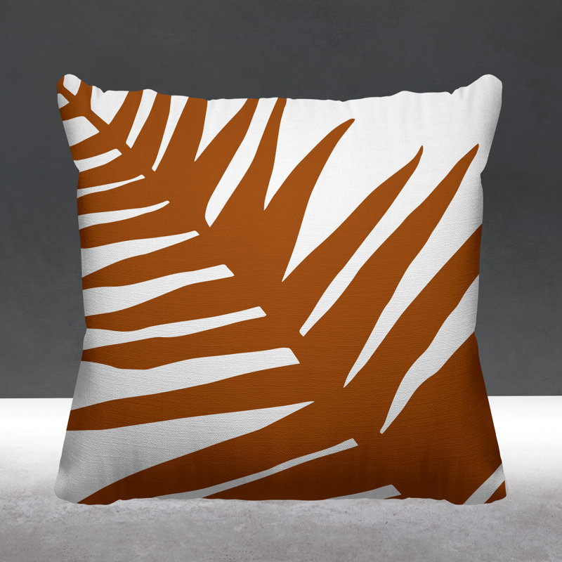 Fielding Outdoor Reversible Throw Pillow, 15W" x 15H", Burnt Orange