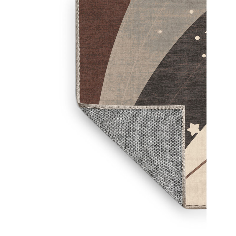 Tapis éclectique de Noël en cactus lavable à la machine gris Parrilla, Carré 3 pi