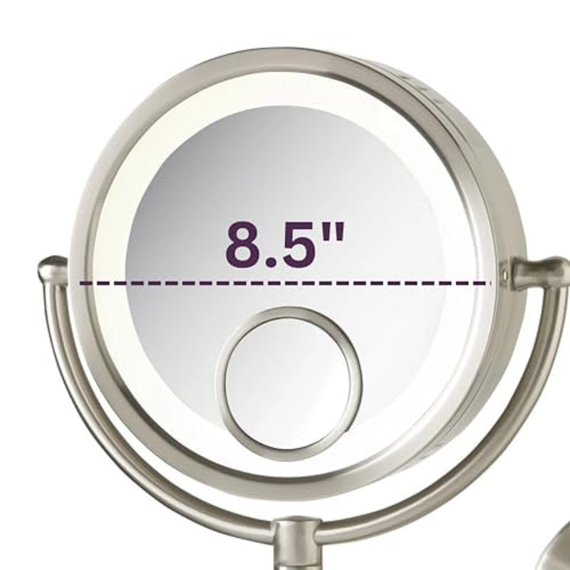Nickel Round Wall Mounted Fogless Magnifying Mirror
