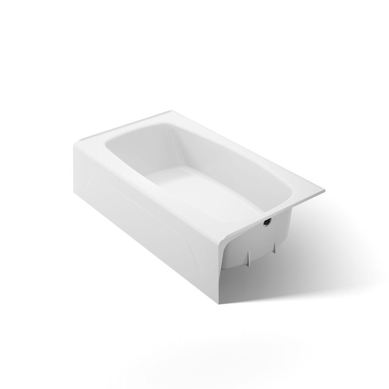 Seaforth™ 54" x 30" Alcove/Tile in Soaking Cast Iron Bathtub, White, Right