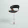 Riggleman Mid-century Swivel Adjustable Height Bar Stool with Open Back in Faux Leather, Wood, Metal