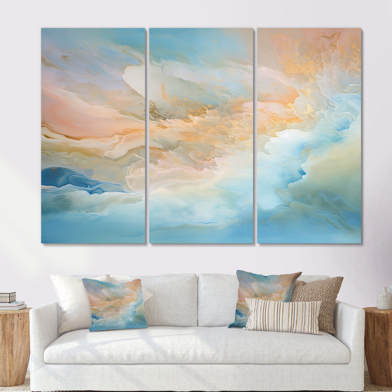 «Clouds Charm», art mural sur toile, Toile tendue, H 40 po x l 60 po x P 1 po