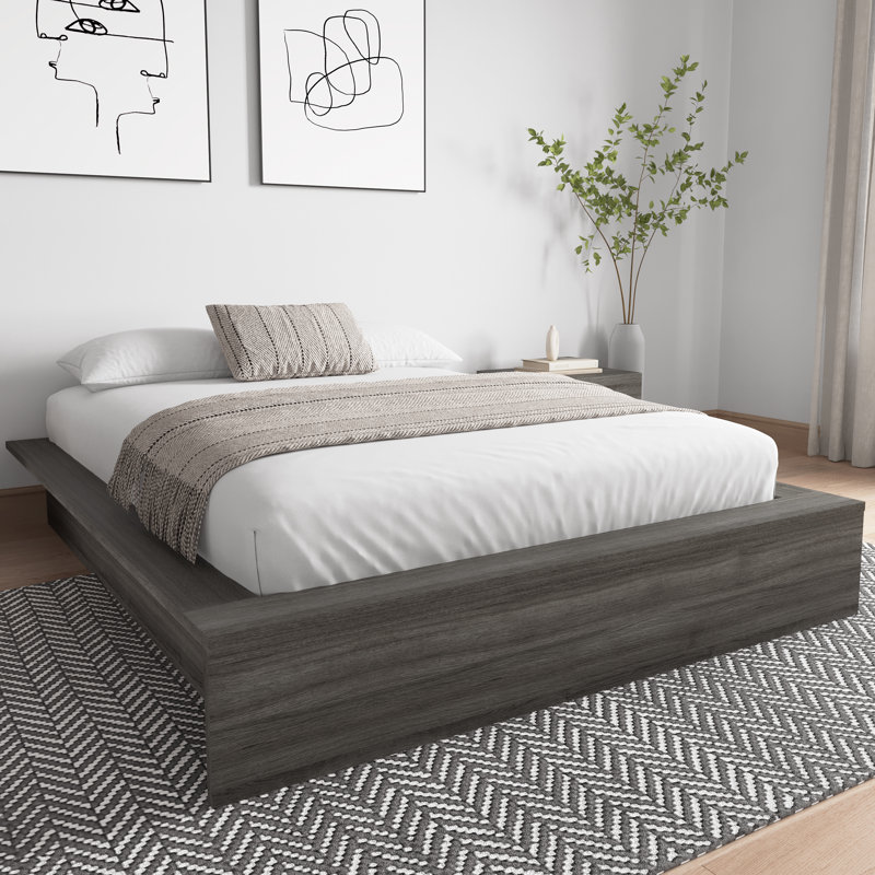 Hamdija Platform Bed, Queen, Gray Oak