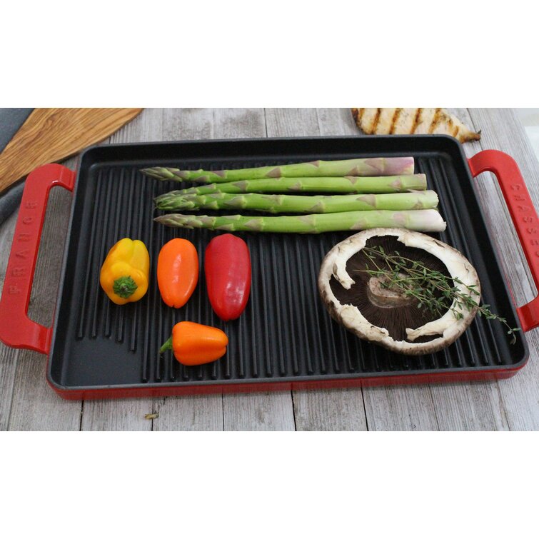 Enameled Cast Iron 9 Grill Pan - Red