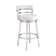 Deherrera Modern Swivel Counter or Bar Stool with Open Low Back and Footrest in Metal and Faux Leather