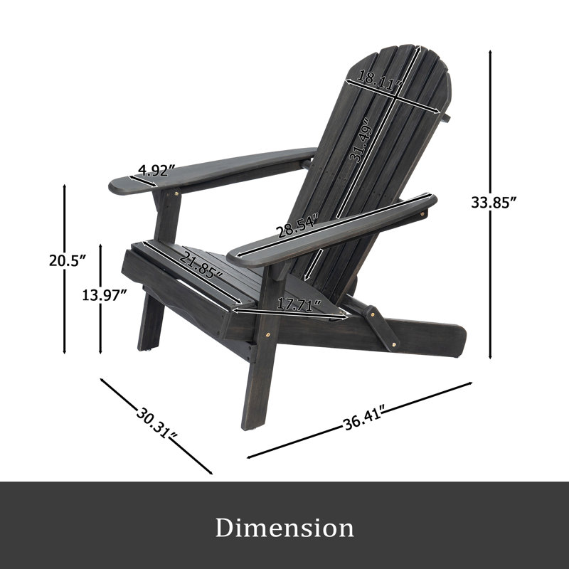 CHAISE ADIRONDack, Gris foncé