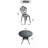 3-Piece All-Weather Cast Aluminum Dining Furniture Set With Black Frame-1726943594