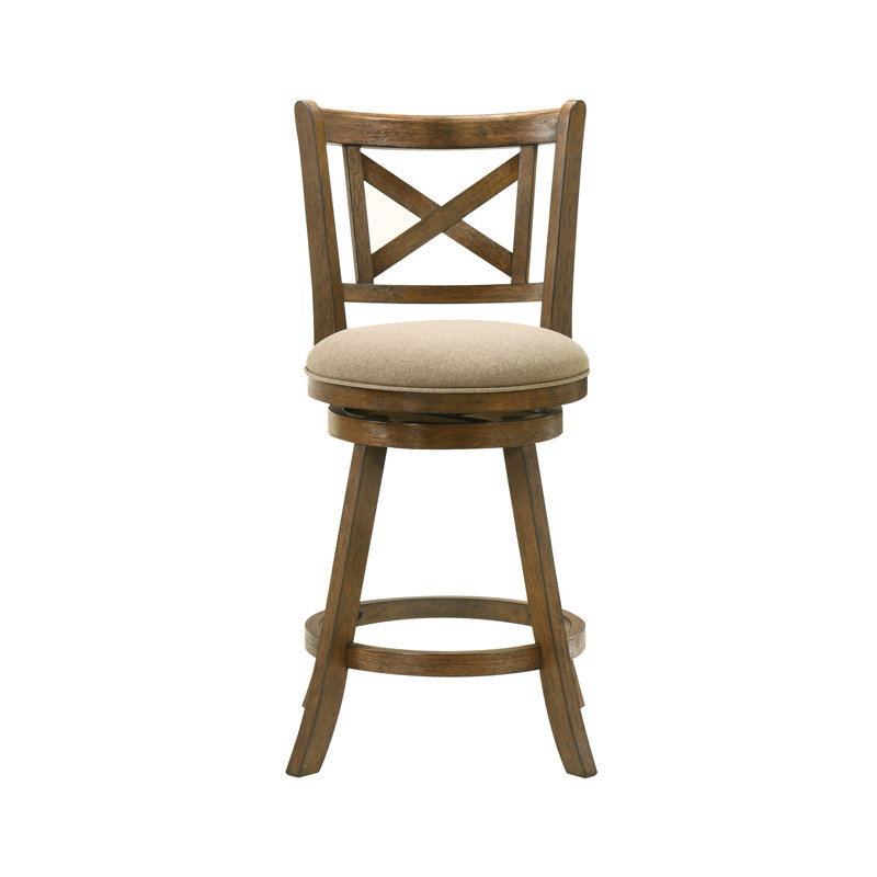 Tabouret de bar pivotant en bois Kodi, Beige, 1, Tabouret de comptoir (siège d'une hauteur de 24,7