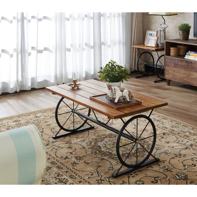 Arana Trestle Coffee Table, Toasted Barnwood
