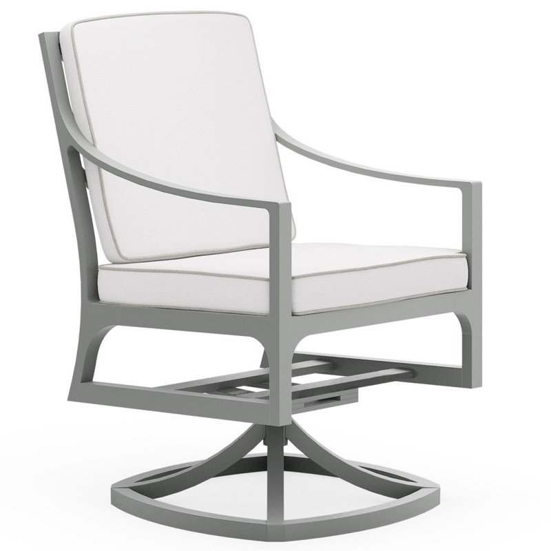 Alberti Outdoor Dining Armchair, Chestnut Brown, Impact Vapor Gray