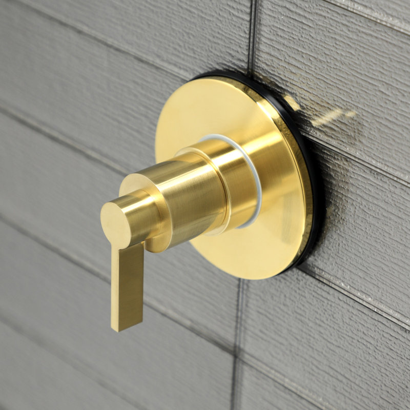 Kingston Brass NuvoFusion Single-Handle Wall Mount Three-Way Diverter Valve with Trim Kit, Brushed Brass