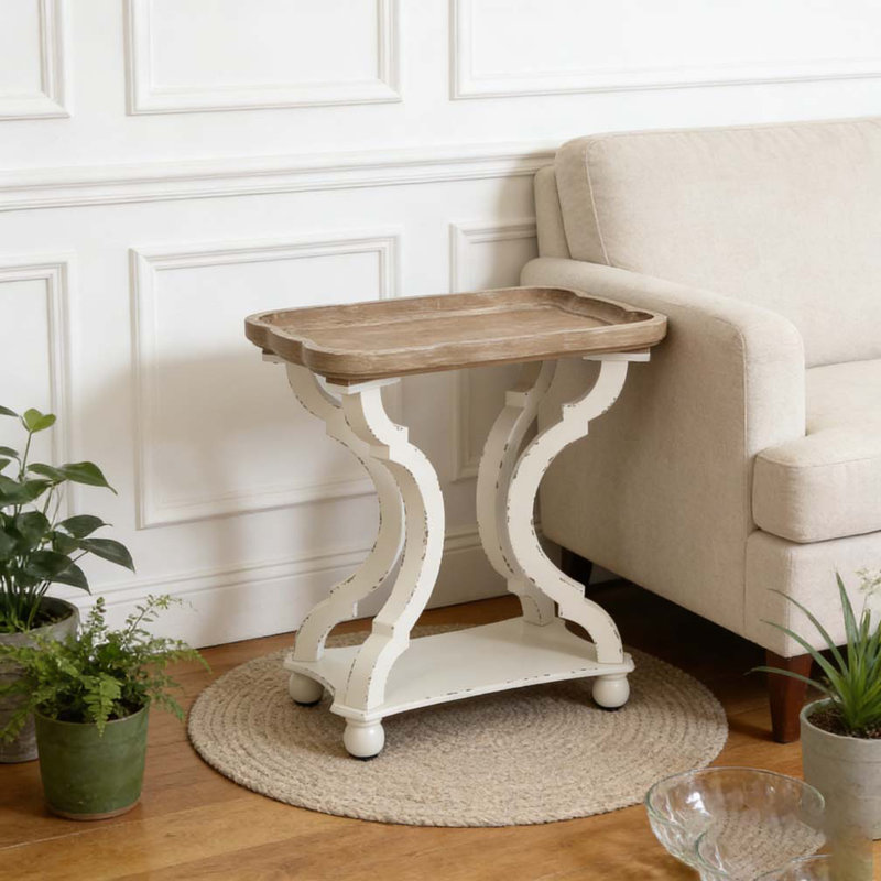 Table de bout, Naturel + blanc