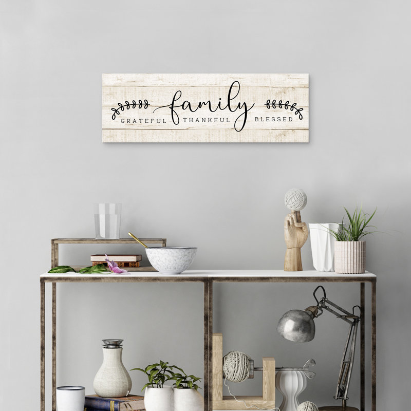 Reproduction d’art textuel sur toile tendue de famille