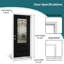 Porte d'entrée en fibre de verre noire KHSHOW avec porte à moulure en brique et en vinyle de 36 po x 80 po, conception noire lisse brossée-119405996-119405994