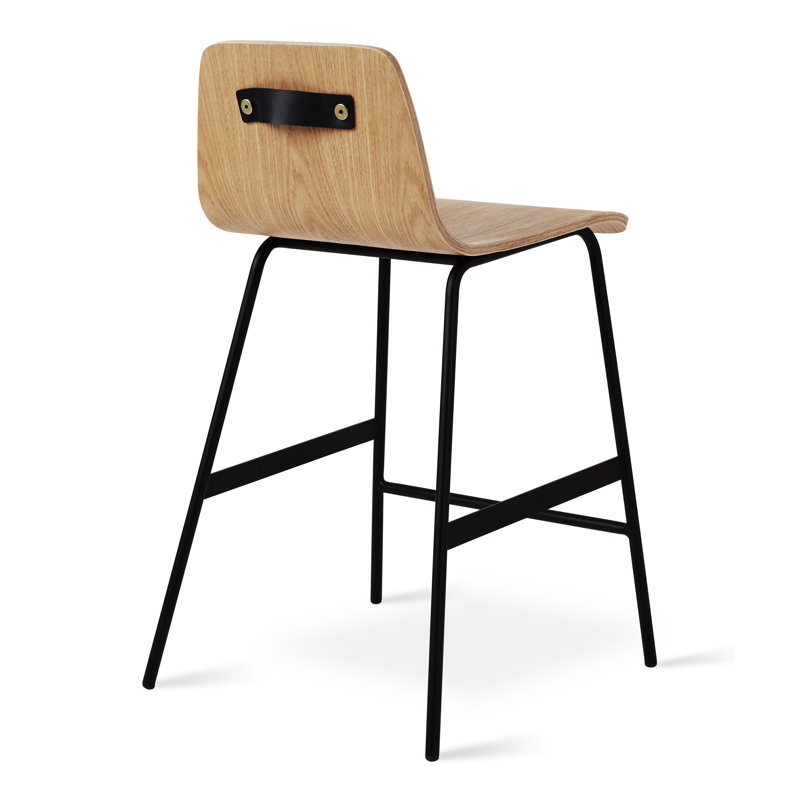 Upholstered Stool with Metal Frame, Natural Ash, Short Stool  (18” Seat Height)