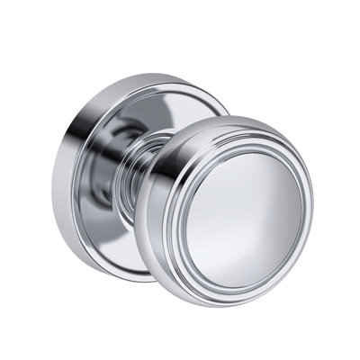 Bremerton Half Dummy Knob with Recessed Round Rose in Polished Chrome