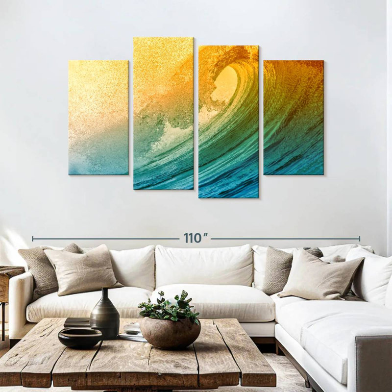 Gillard Sunny Glow Ocean Wave, 54" H x 84" W