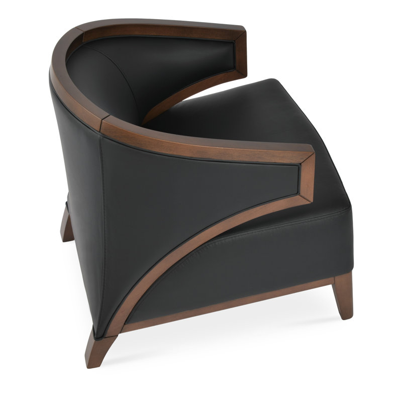 Fauteuil Mostar, Cuir véritable noir