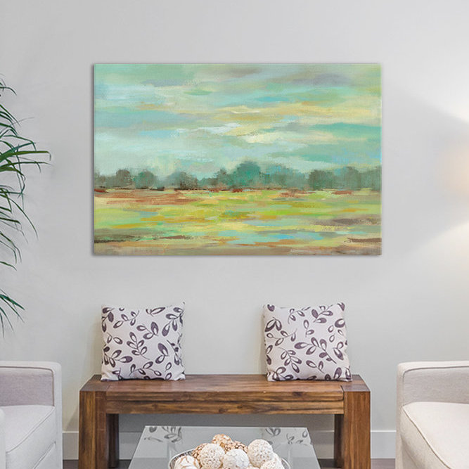 «Teal Forest» par Silvia Vassileva, reproduction d'art sur toile tendue, Papier d'art encadré noir