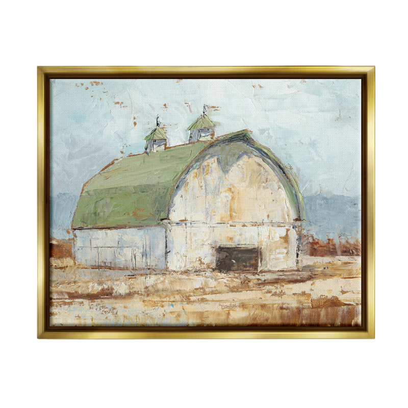 «Natural Earth Painted Barn Wall Art» par Ethan Harper, H 17 po x l 21 po x P 1,7 po, Cadre flottant métallique doré