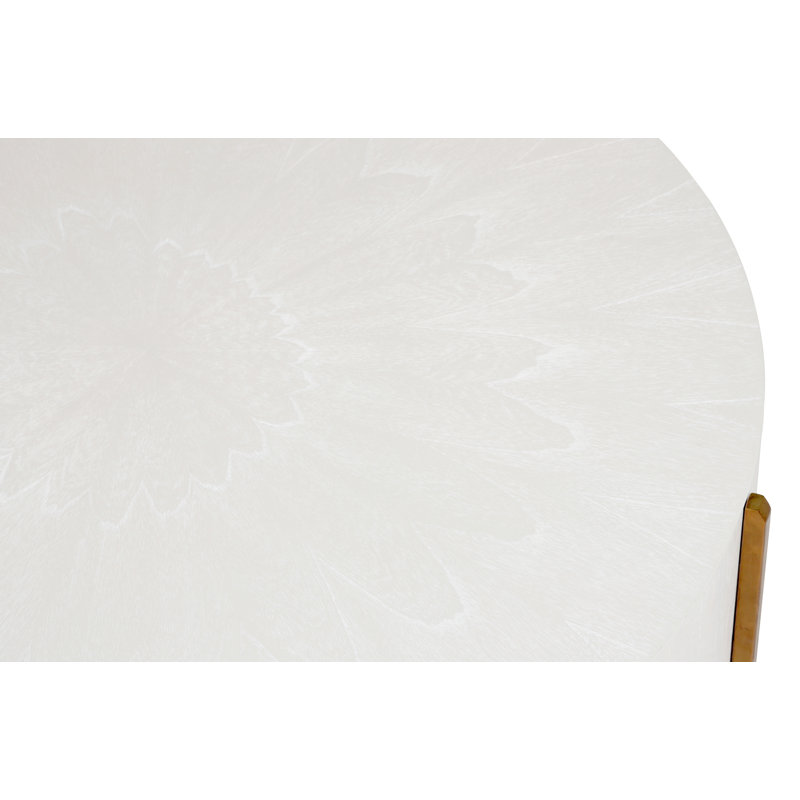 Clifton Drum Coffee Table, White Top/Gold Base