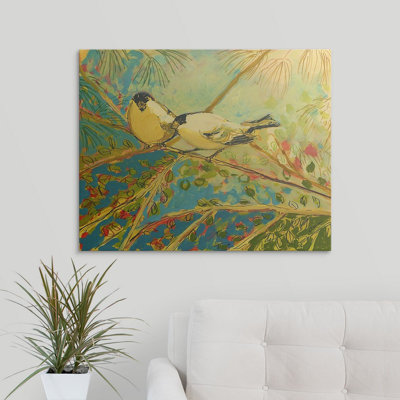 'deux chardonnerets trouvés' par peinture Jennifer Lommers