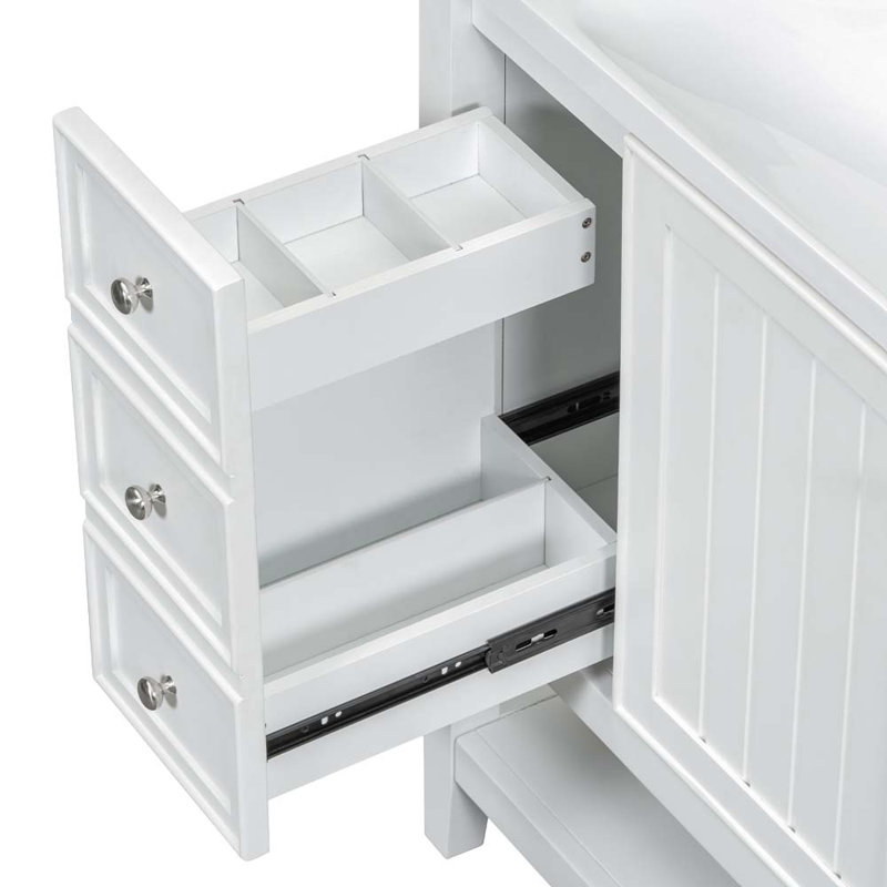 36 meubles-lavabos simples avec comptoir, Blanc