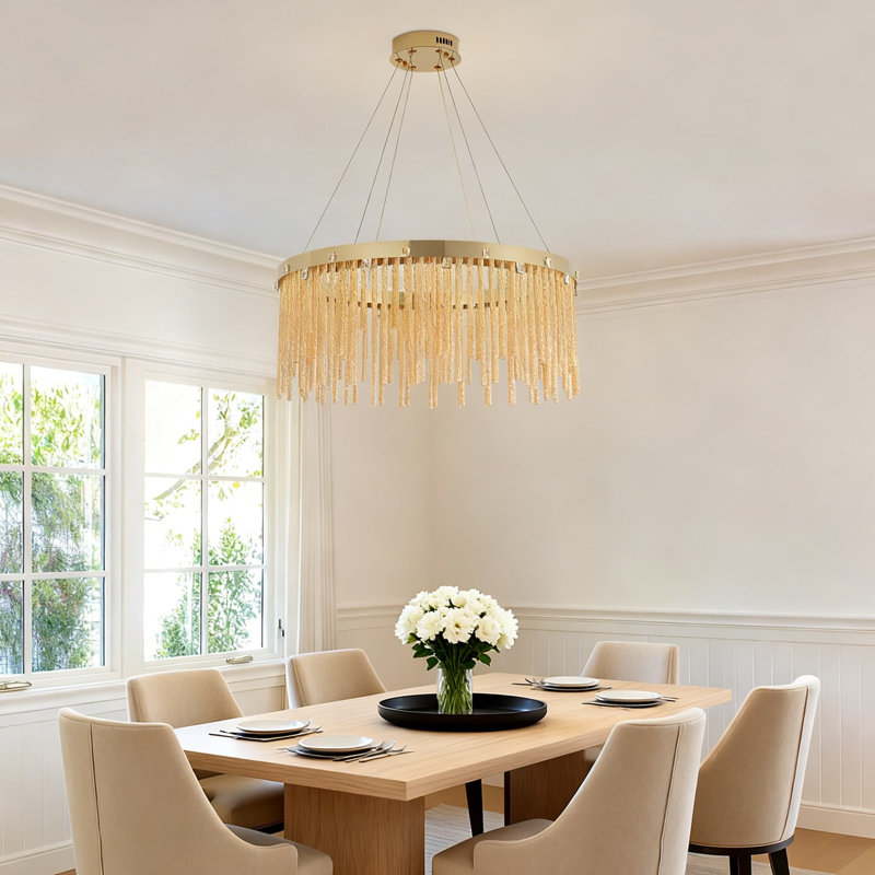 Lustre moderne à DEL avec hauteur réglable, température de couleur réglable de 3000 K à 6000 K, télécommande et commande APP pour le salon, la salle à manger, la chambre à coucher, la cuisine et le vestibule