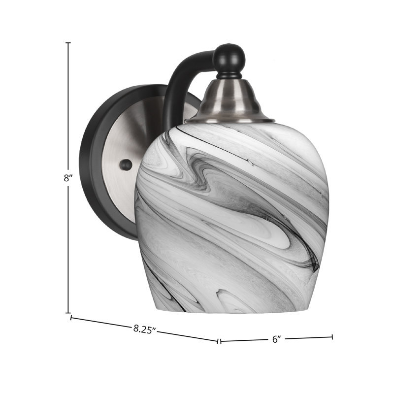 Michell 1-Light Wall Sconce, Matte Black/Brushed Nickel