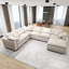 Canapé modulaire surdimensionné en chenille de 125 po à 7 places de 125 po, conception en L réversible avec repose-pieds mobile-15738574