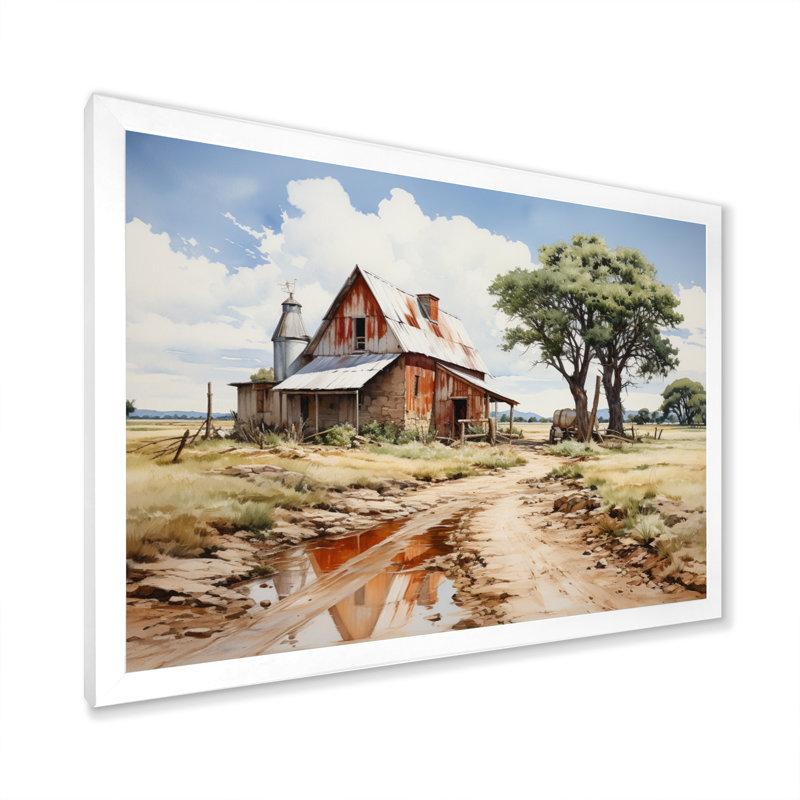 Brisseida Farmhouse Patterns An I - print, H 12 po x l 20 po x P 1 po, Cadre simple blanc